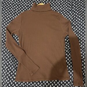 Old Navy Brown Ribbed Turtleneck Sweater